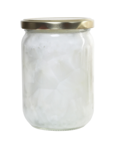 Ansicht der Struktur im 500ml Glas des erntefrischen Bio Kokosöl Nativ