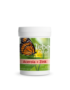 lebe natur® Acerola + Zink 90 Kapseln | Natürliches Vitamin C